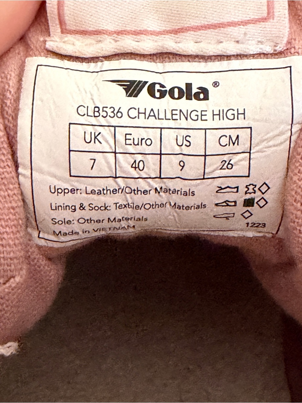 Gola Classics Challenge High Top Women's Size 9 Sneakers Pink Blue Shoes retro - Picture 6 of 6